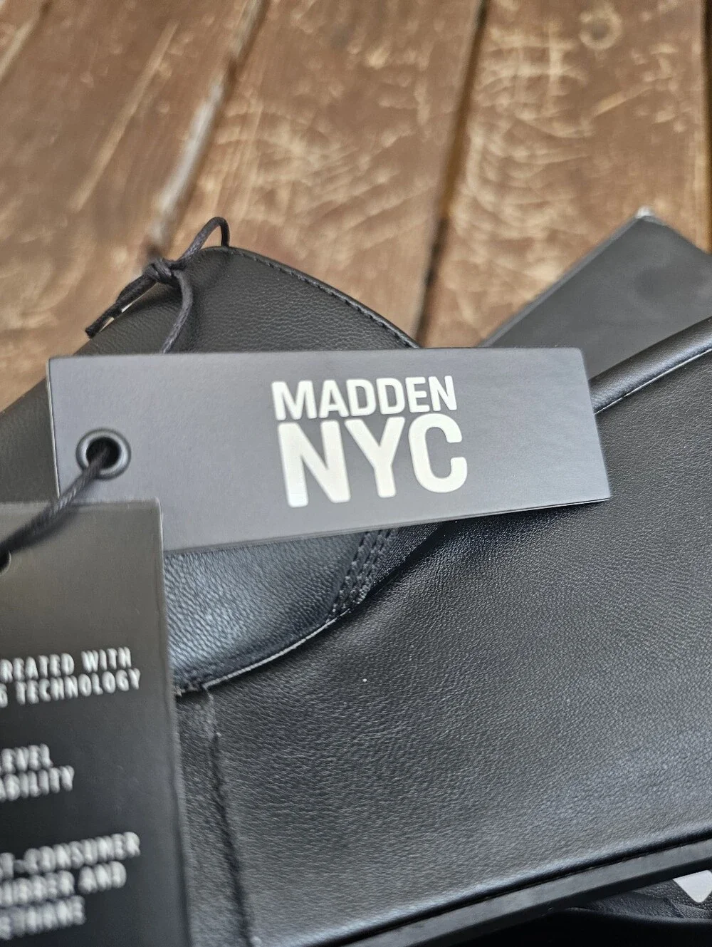 Madden NYC Boho Platform Wedge Slide Sandals‎ Black Faux Leather Y2K 2000s Style